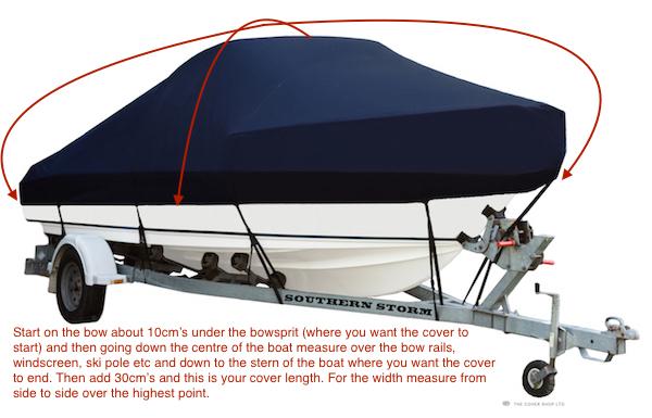 Boat Covers, Cabin with Bow Rails - Black or Navy Blue - Rockboat Marine
