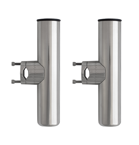 Rail Mount Rod Holder With Clamp 22-25mm rails, 316 Stainless - Rockboat Marine