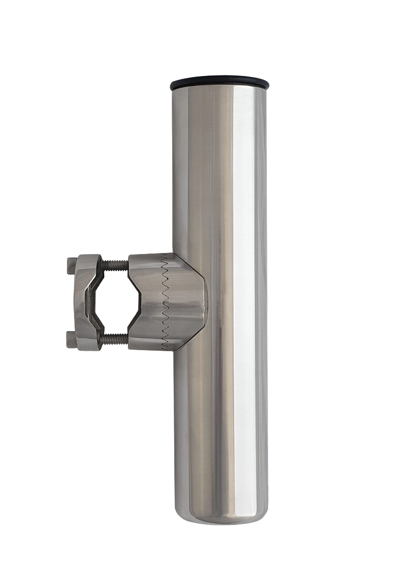 Rail Mount Rod Holder With Clamp 25.5 - 32mm rails, 316 Stainless