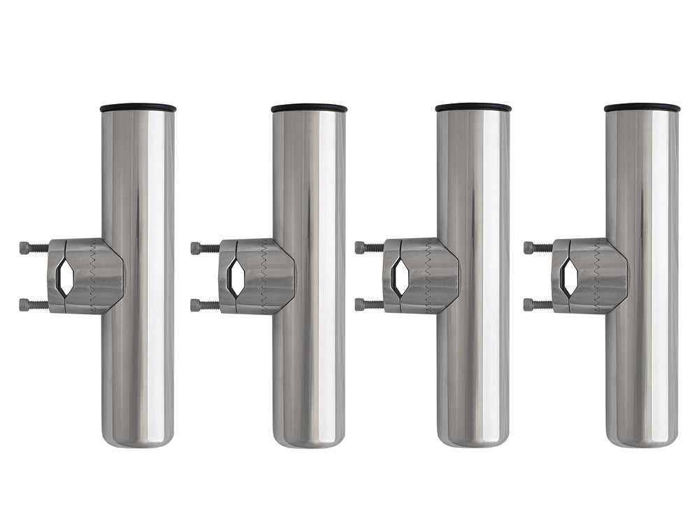 Rail Mount Rod Holder With Clamp 25.5 - 31mm rails, 316 Stainless - Rockboat Marine