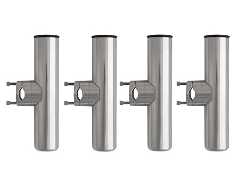 Rail Mount Rod Holder With Clamp 25.5 - 31mm rails, 316 Stainless - Rockboat Marine