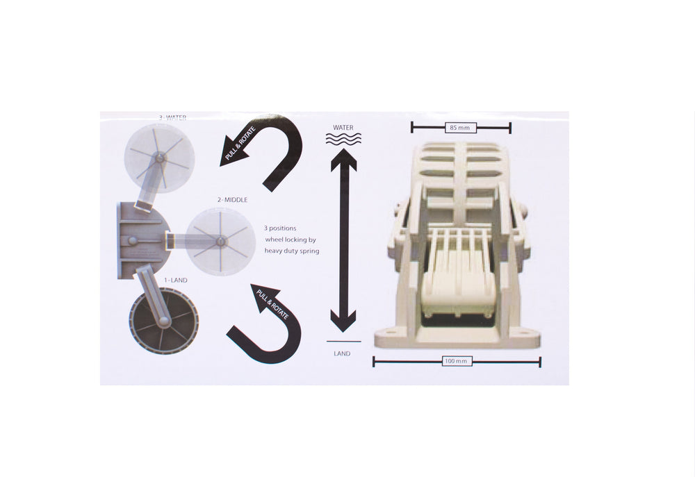 Dinghy Launching Wheels - 3 position - Rockboat Marine