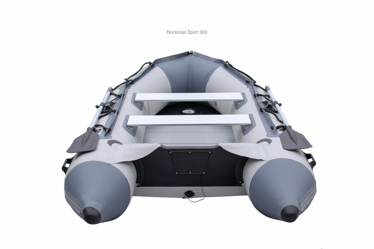Inflatable Boat Sports Range - Grey/ Dark Grey - Rockboat Marine - Back view 