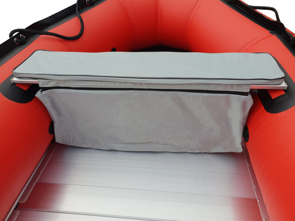 Inflatable boat storage bag with cushion