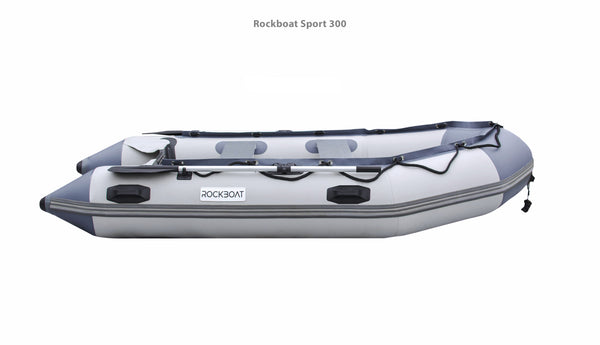 Inflatable Boat Sports Range - Grey/ Dark Grey - Rockboat Marine - Side view