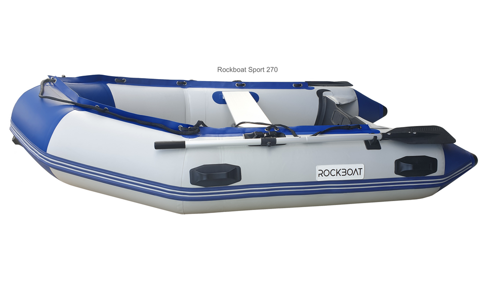 Inflatable Boat Sports Range - Grey/ Blue - Rockboat Marine