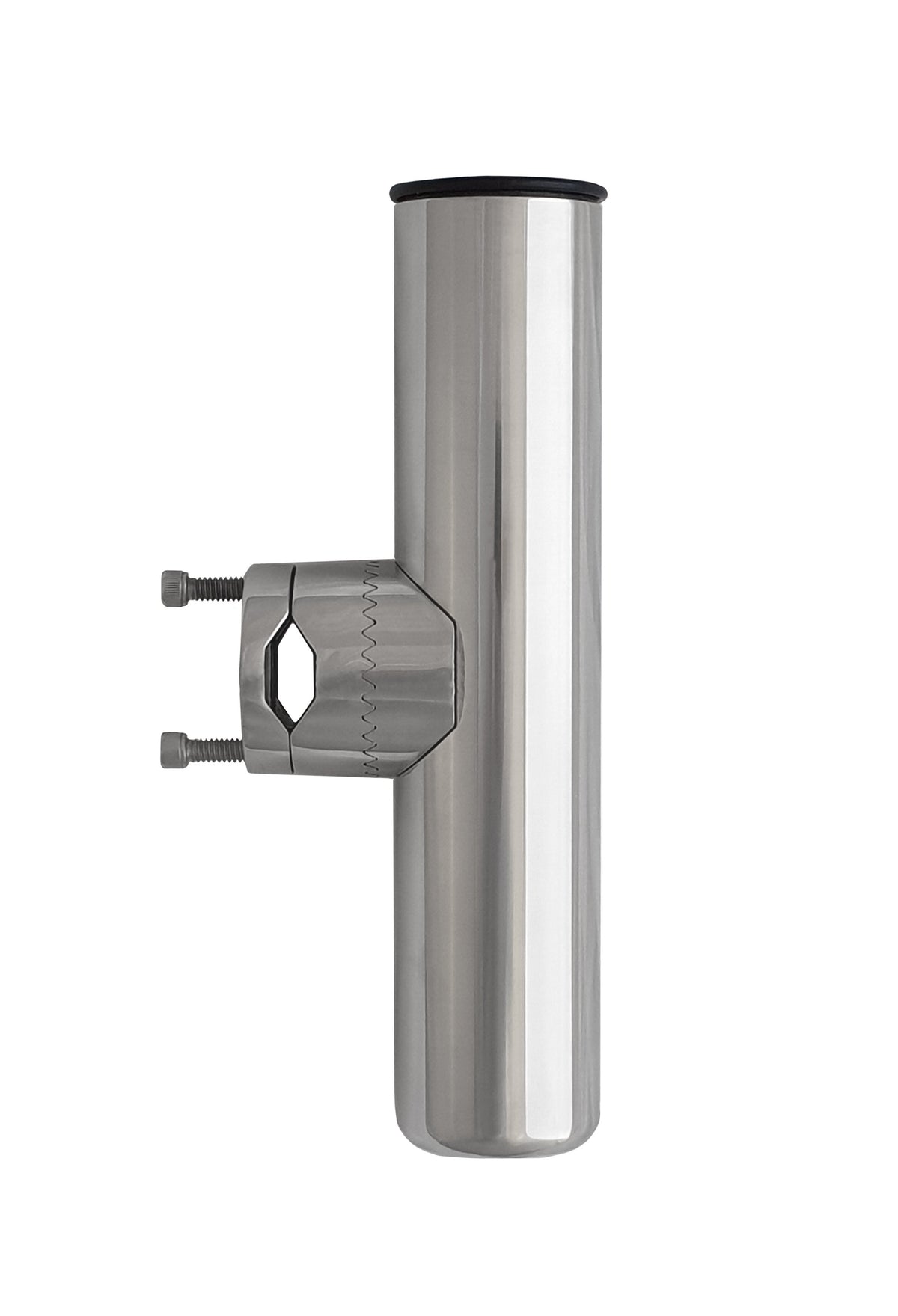 Rail Mount Rod Holder With Clamp 25.5 - 31mm rails, 316 Stainless - Rockboat Marine