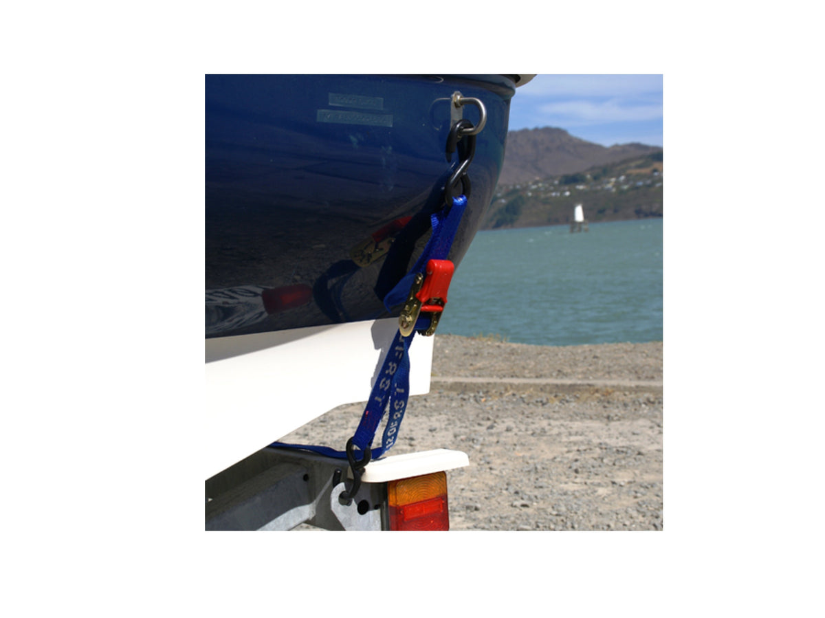 Transom Ratchet Tiedown. S-Hook - TRHH - Rockboat Marine